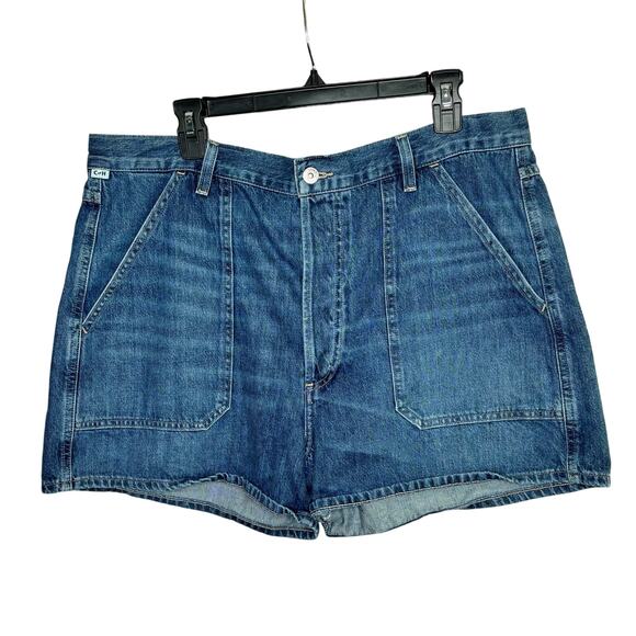 Citizen's of Humanity Button Fly Frances Denim Jean Cotton Mom Shorts Size 33 - Picture 1 of 8